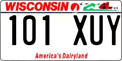 WI license plate 101XUY