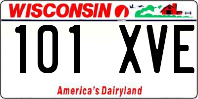 WI license plate 101XVE