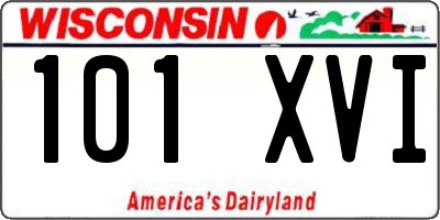 WI license plate 101XVI