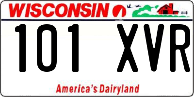 WI license plate 101XVR