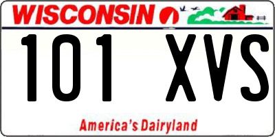 WI license plate 101XVS