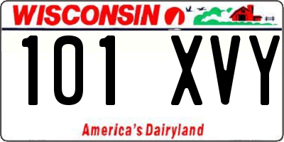 WI license plate 101XVY