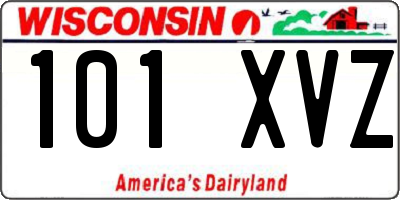 WI license plate 101XVZ