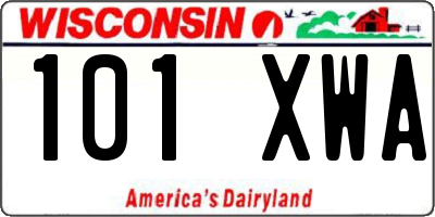 WI license plate 101XWA