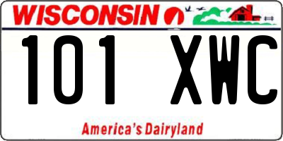 WI license plate 101XWC