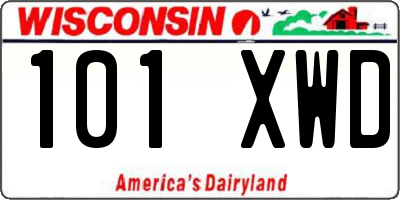 WI license plate 101XWD