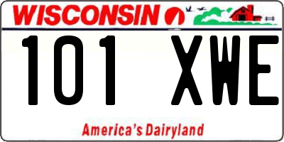 WI license plate 101XWE