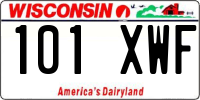 WI license plate 101XWF