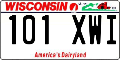 WI license plate 101XWI