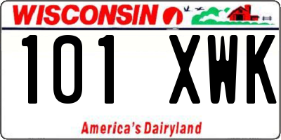 WI license plate 101XWK