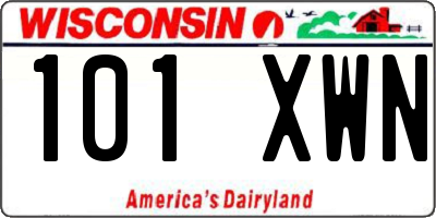 WI license plate 101XWN