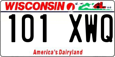 WI license plate 101XWQ
