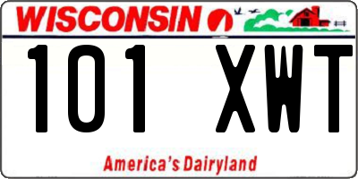 WI license plate 101XWT
