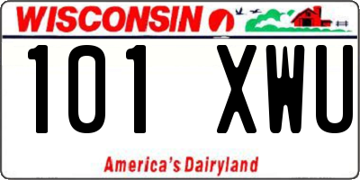 WI license plate 101XWU