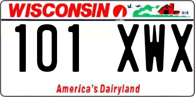 WI license plate 101XWX