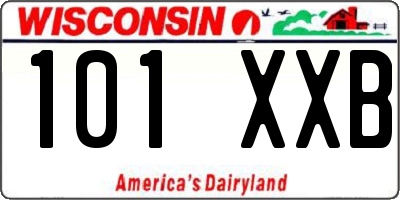 WI license plate 101XXB