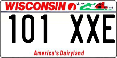 WI license plate 101XXE