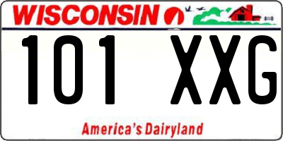WI license plate 101XXG