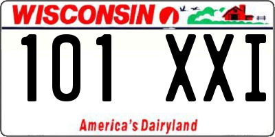 WI license plate 101XXI