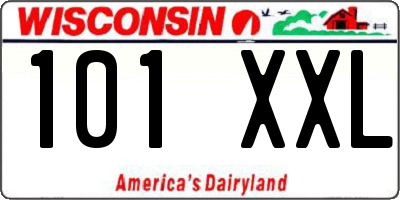 WI license plate 101XXL