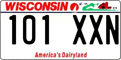 WI license plate 101XXN