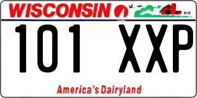 WI license plate 101XXP