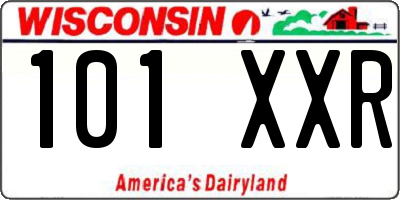 WI license plate 101XXR