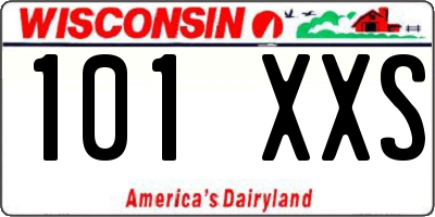 WI license plate 101XXS