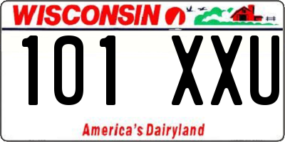 WI license plate 101XXU