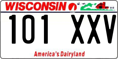 WI license plate 101XXV