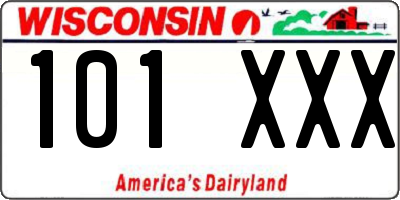WI license plate 101XXX