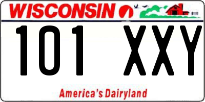 WI license plate 101XXY