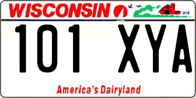 WI license plate 101XYA