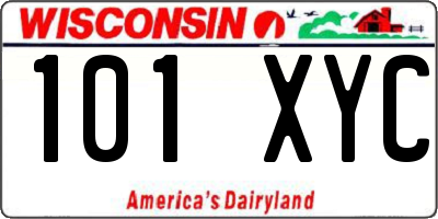 WI license plate 101XYC