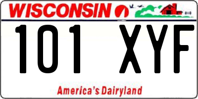 WI license plate 101XYF