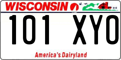 WI license plate 101XYO