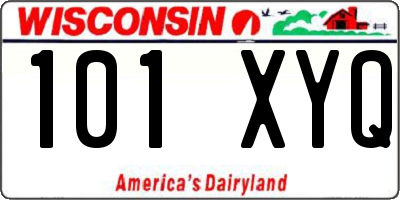 WI license plate 101XYQ