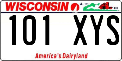 WI license plate 101XYS