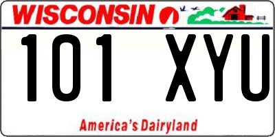 WI license plate 101XYU