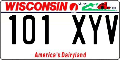 WI license plate 101XYV