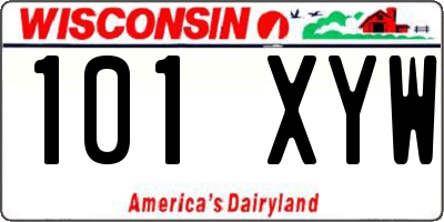 WI license plate 101XYW