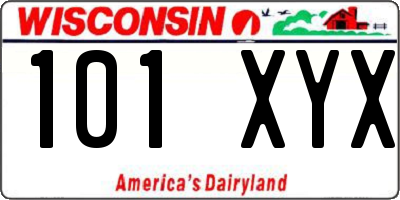 WI license plate 101XYX