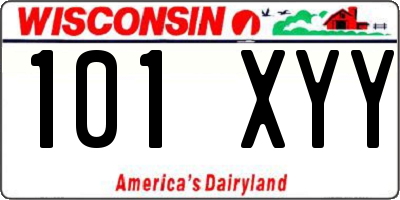 WI license plate 101XYY