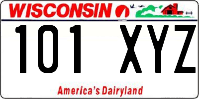 WI license plate 101XYZ
