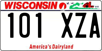 WI license plate 101XZA