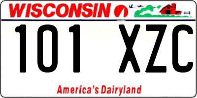 WI license plate 101XZC