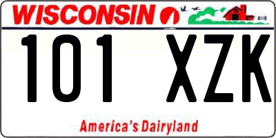 WI license plate 101XZK