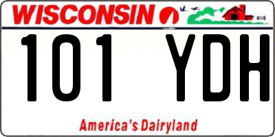 WI license plate 101YDH