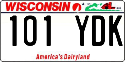 WI license plate 101YDK