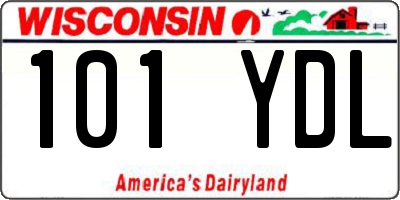 WI license plate 101YDL
